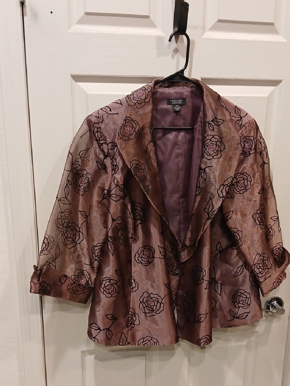Pink Floral Sheer Blazer